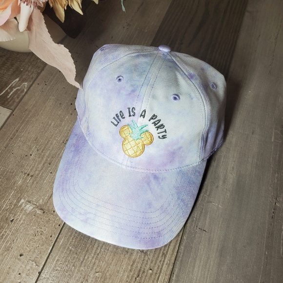 NWT Disney Mickey Mouse Pineapple Tie-Dye Dad Cap (One Size) Unisex Purple - Picture 1 of 12